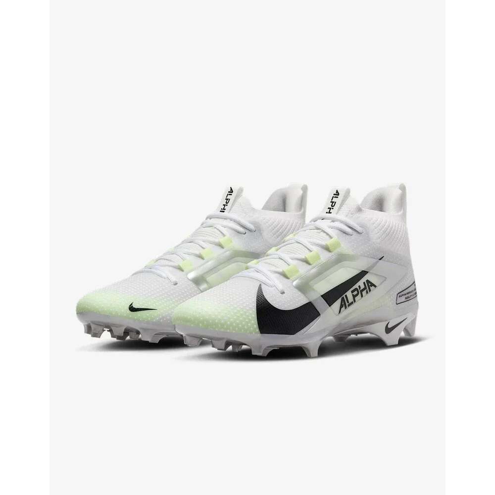 Nike Alpha Menace 4 Elite White Metallic Football Cleats FD7036-100 Mens Size 10
